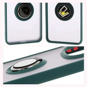 Wholesale Bizon Case Hybrid Ring Xiaomi Redmi Note 14 Pro 5G / Poco X7 smoky with a dark green frame - BIZ8403 - {ean13} - Hurt