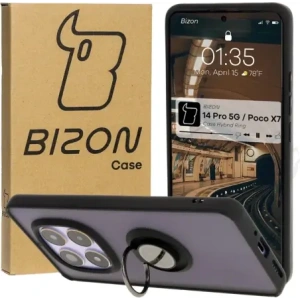 Hurtownia GSM - Bizon Case Hybrid Ring Xiaomi Redmi Note 14 Pro 5G / Poco X7 rauchig mit einem schwarzen Rahmen - BIZ8404 - {ean13} - Hurt