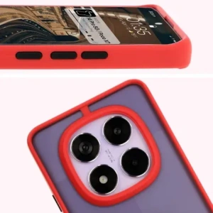 Hurtownia GSM - Bizon Case Hybrid Ring Xiaomi Redmi Note 14 Pro 5G / Poco X7 rauchig mit einem roten Rahmen - BIZ8405 - {ean13} - Hurt