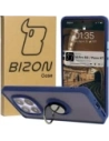 Bizon Case Hybrid Ring Xiaomi Redmi Note 14 Pro 5G / Poco X7 smoky with a dark blue frame