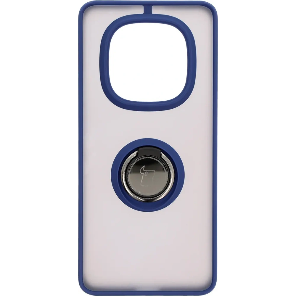 Hurtownia GSM - Etui s úchopem na prst Bizon Case Hybrid Ring do Xiaomi Redmi Note 14 Pro 5G / Poco X7 kouřové s modrým rámečkem - BIZ8406 - {ean13} - Hurt