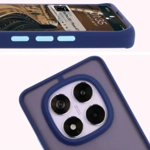 Hurtownia GSM - Bizon Case Hybrid Ring Xiaomi Redmi Note 14 Pro 5G / Poco X7 rauchig mit einem dunkelblauen Rahmen - BIZ8406 - {ean13} - Hurt