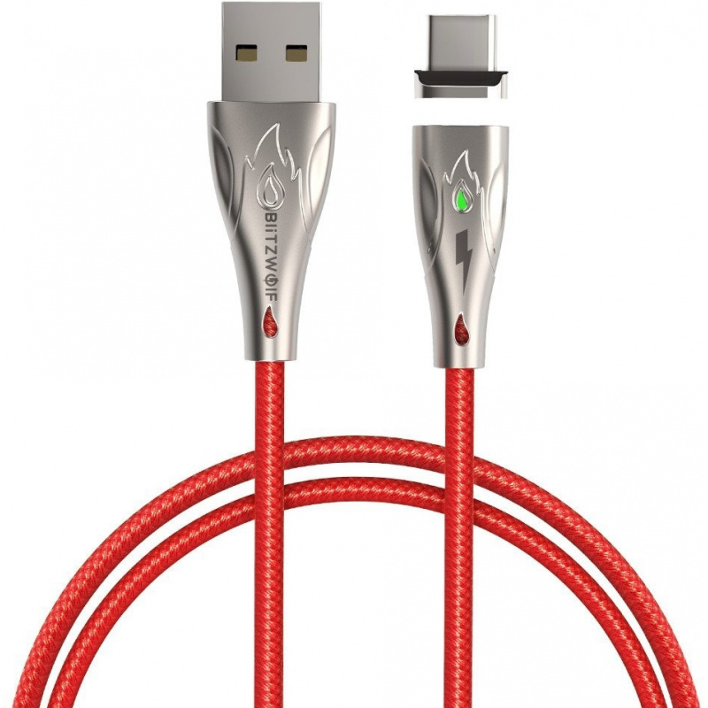 BlitzWolf Distributor - 5907489603539 - BLZ235RED - Blitzwolf BW-TC20 Magnetic Cable USB-C 3A 1m Red - B2B homescreen