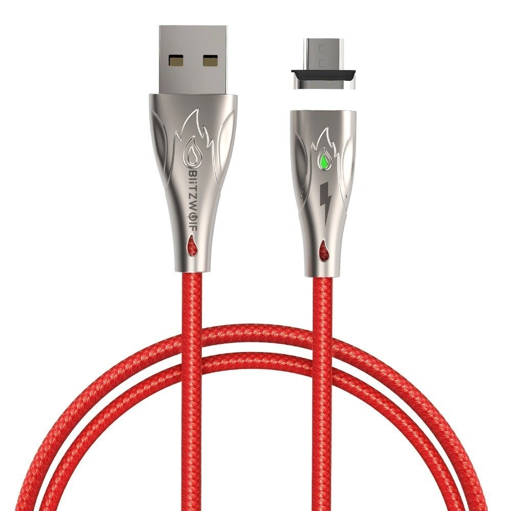 Hurtownia GSM - Magnetický kabel micro USB Blitzwolf BW-TC20, 3A, 1m (červený) - BLZ238RED - {ean13} - Hurt