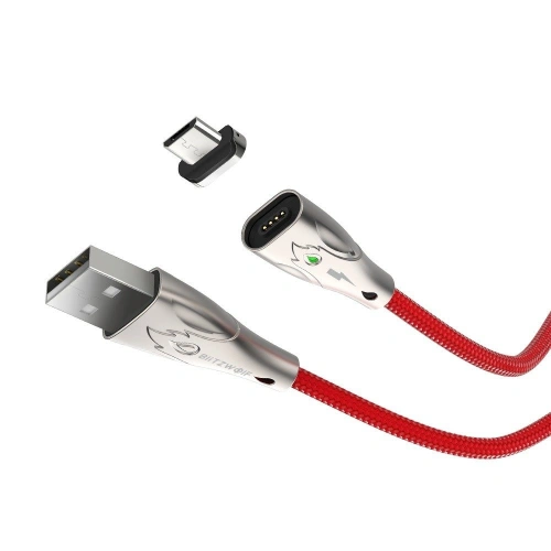 Kabel magnetyczny micro USB Blitzwolf BW-TC20, 3A, 1m (czerwony)