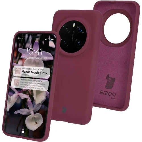 Silikonowe etui Bizon Soft Case do Honor Magic7 Pro ciemnofioletowe