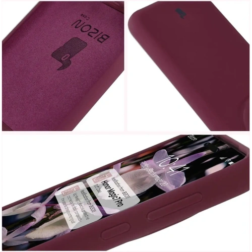Silikonowe etui Bizon Soft Case do Honor Magic7 Pro ciemnofioletowe