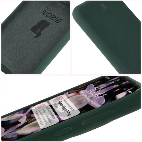 Silikonowe etui Bizon Soft Case do Honor Magic7 Pro ciemnozielone