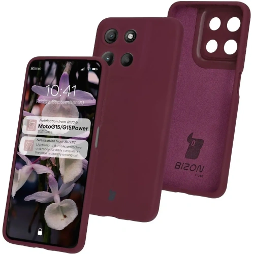 Silikonowe etui Bizon Soft Case do Motorola Moto G15 / G15 Power ciemnofioletowe