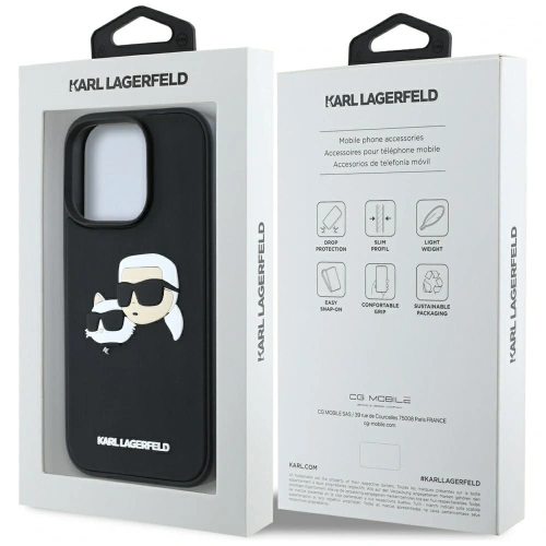 Etui Karl Lagerfeld HC 3D Rubber Double Heads do Apple iPhone 16 Pro Max czarny