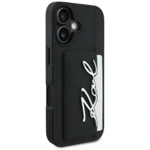 Hurtownia GSM - Karl Lagerfeld HC Grained PU Cardslot Metal Signature Apple iPhone 16 negru - KLD21895 - {ean13} - Hurt