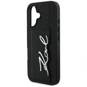 Hurtownia GSM - Karl Lagerfeld HC Grained PU Cardslot Metal Signature Apple iPhone 16 negru - KLD21895 - {ean13} - Hurt