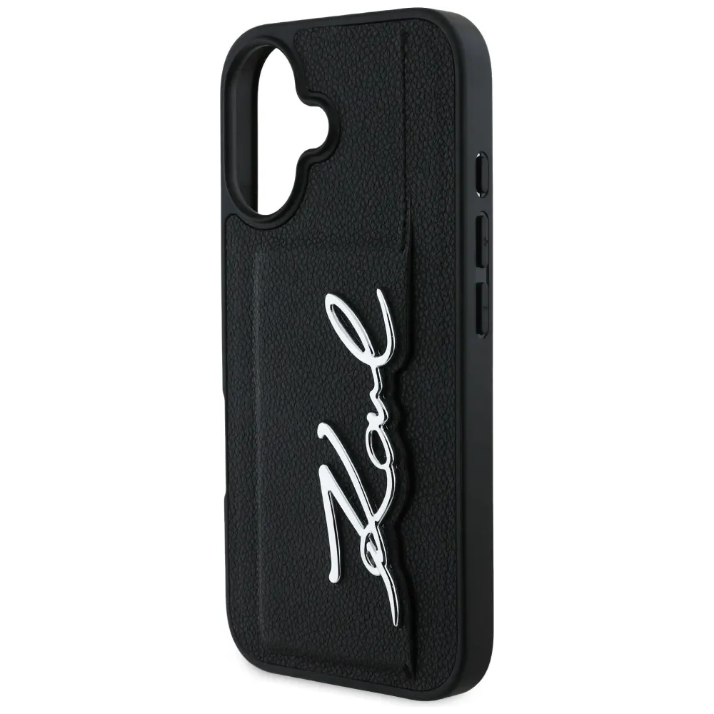 Hurtownia GSM - Karl Lagerfeld HC Grained PU Cardslot Metal Signature Apple iPhone 16 negru - KLD21895 - {ean13} - Hurt