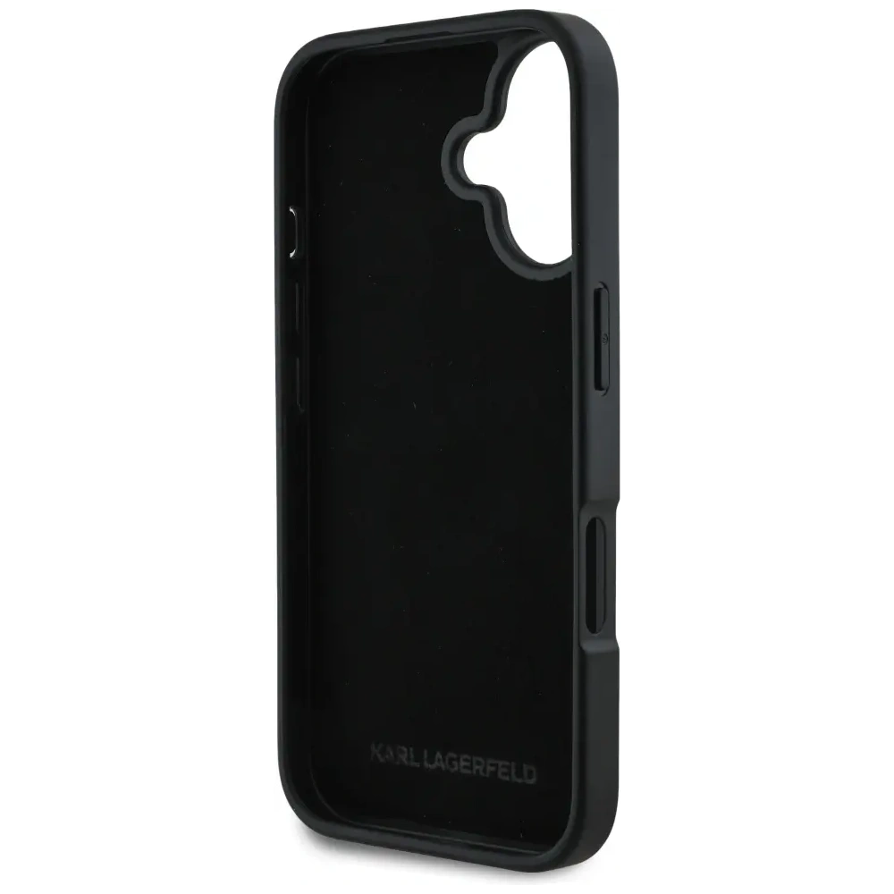 Hurtownia GSM - Karl Lagerfeld HC Grained PU Cardslot Metal Signature Apple iPhone 16 negru - KLD21895 - {ean13} - Hurt