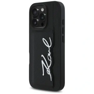 Hurtownia GSM - Etui Karl Lagerfeld HC Grained PU Cardslot Metal Signature do Apple iPhone 16 Pro černé - KLD21896 - {ean13} - Hurt