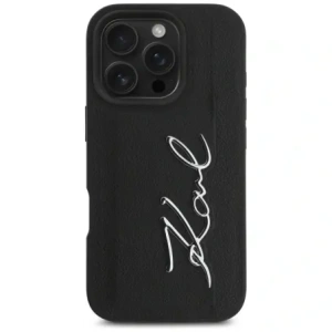 Hurtownia GSM - Etui Karl Lagerfeld HC Grained PU Cardslot Metal Signature do Apple iPhone 16 Pro černé - KLD21896 - {ean13} - Hurt