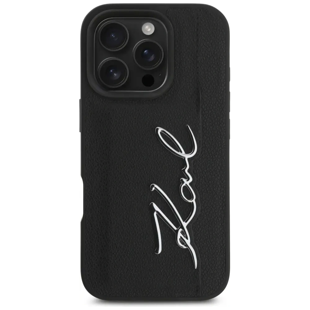 Hurtownia GSM - Etui Karl Lagerfeld HC Grained PU Cardslot Metal Signature do Apple iPhone 16 Pro černé - KLD21896 - {ean13} - Hurt