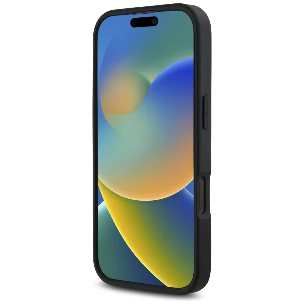 Wholesale Karl Lagerfeld HC Grained PU Cardslot Metal Signature Apple iPhone 16 Pro black - KLD21896 - {ean13} - Hurt