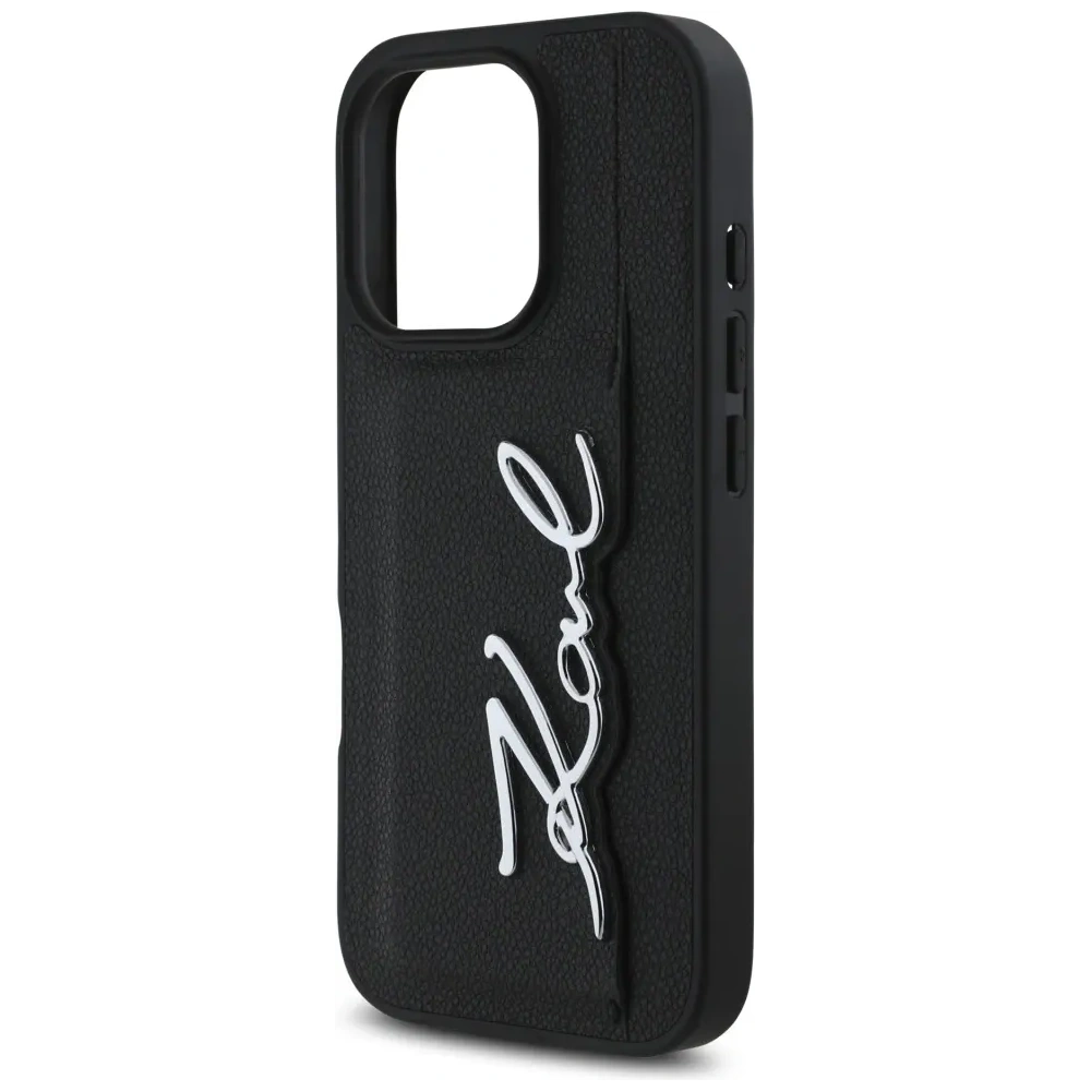 Hurtownia GSM - Etui Karl Lagerfeld HC Grained PU Cardslot Metal Signature do Apple iPhone 16 Pro černé - KLD21896 - {ean13} - Hurt