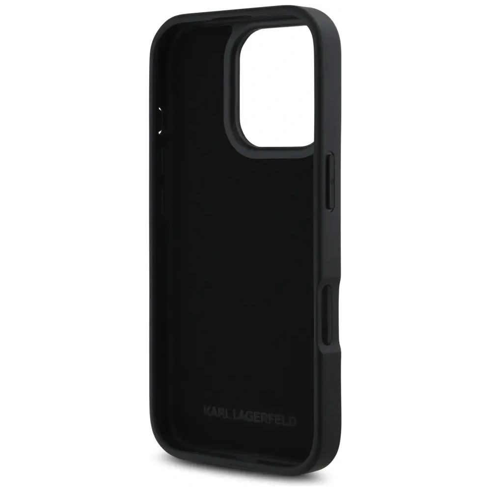 Hurtownia GSM - Karl Lagerfeld HC Geprägtes PU Kartenfach Metall-Signatur Apple iPhone 16 Pro schwarz - KLD21896 - {ean13} - Hurt