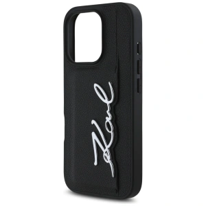 Etui Karl Lagerfeld HC Grained PU Cardslot Metal Signature do Apple iPhone 16 Pro Max czarny