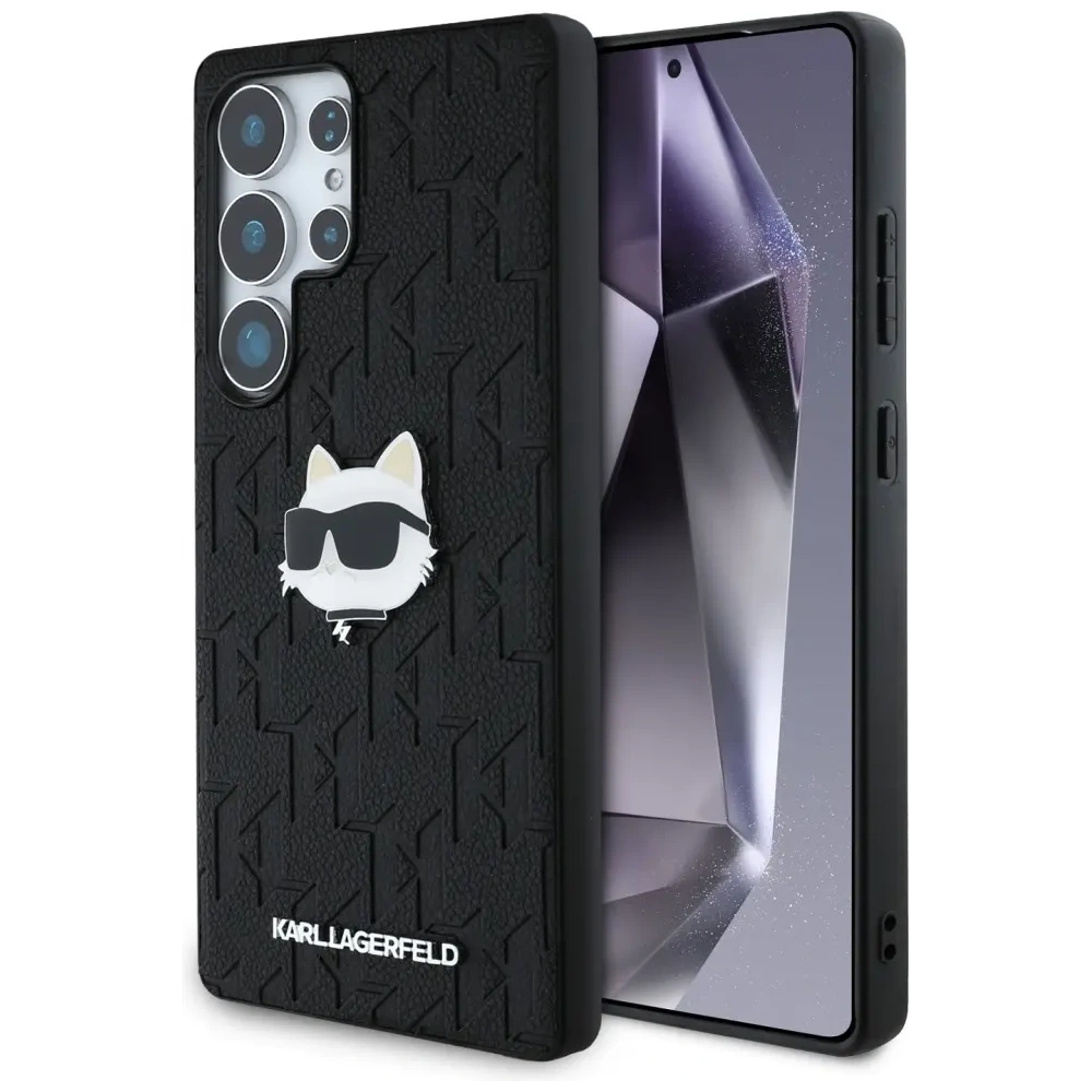 Hurtownia GSM - Karl Lagerfeld Pin de piele cu monogramă Logo Choupette Head Samsung Galaxy S25 Ultra negru - KLD21898 - {ean13} - Hurt
