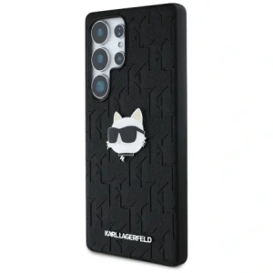 Hurtownia GSM - Karl Lagerfeld Bőr Monogram Kitűző Logó Choupette Fej Samsung Galaxy S25 Ultra fekete - KLD21898 - {ean13} - Hurt