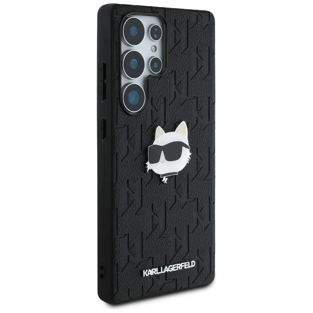 Hurtownia GSM - Karl Lagerfeld Pin de piele cu monogramă Logo Choupette Head Samsung Galaxy S25 Ultra negru - KLD21898 - {ean13} - Hurt