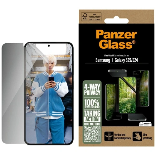 Szkło prywatyzujące PanzerGlass Eco Matrix Ultra-Wide Fit do Samsung Galaxy S25