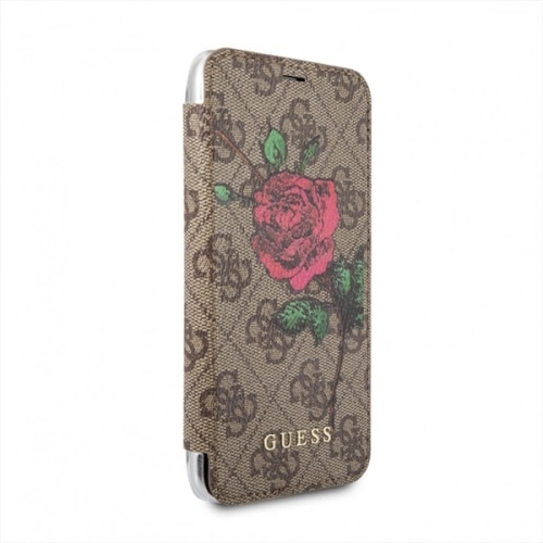 Etui Guess GUFLBKPX4GROB Apple iPhone X/XS brown/brązowy book 4G Flower Desire