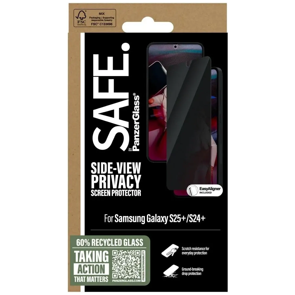 Hurtownia GSM - Sklo privatizující SAFE od PanzerGlass Ultra-Wide Fit pro Samsung Galaxy S25+ Plus - PZG829 - {ean13} - Hurt
