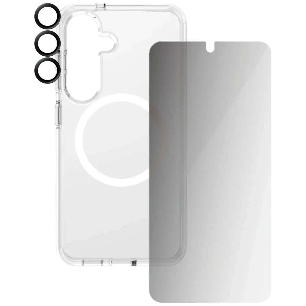 Wholesale CARE by PanzerGlass Flagship 3-in-1 case + screen privacy glass + camera glass kit Samsung Galaxy S25 - PZG833 - {ean13} - Hurt