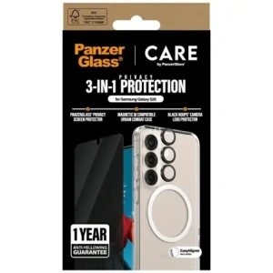 Hurtownia GSM - CARE de PanzerGlass Carcasă Flagship 3 în 1 + sticlă de protecție a ecranului + kit de sticlă pentru cameră Samsung Galaxy S25 - PZG833 - {ean13} - Hurt