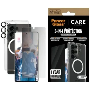 Hurtownia GSM - CARE de PanzerGlass Carcasă Flagship 3 în 1 + sticlă de protecție pentru ecran + kit de sticlă pentru cameră Samsung Galaxy S25 Ultra - PZG834 - {ean13} - Hurt