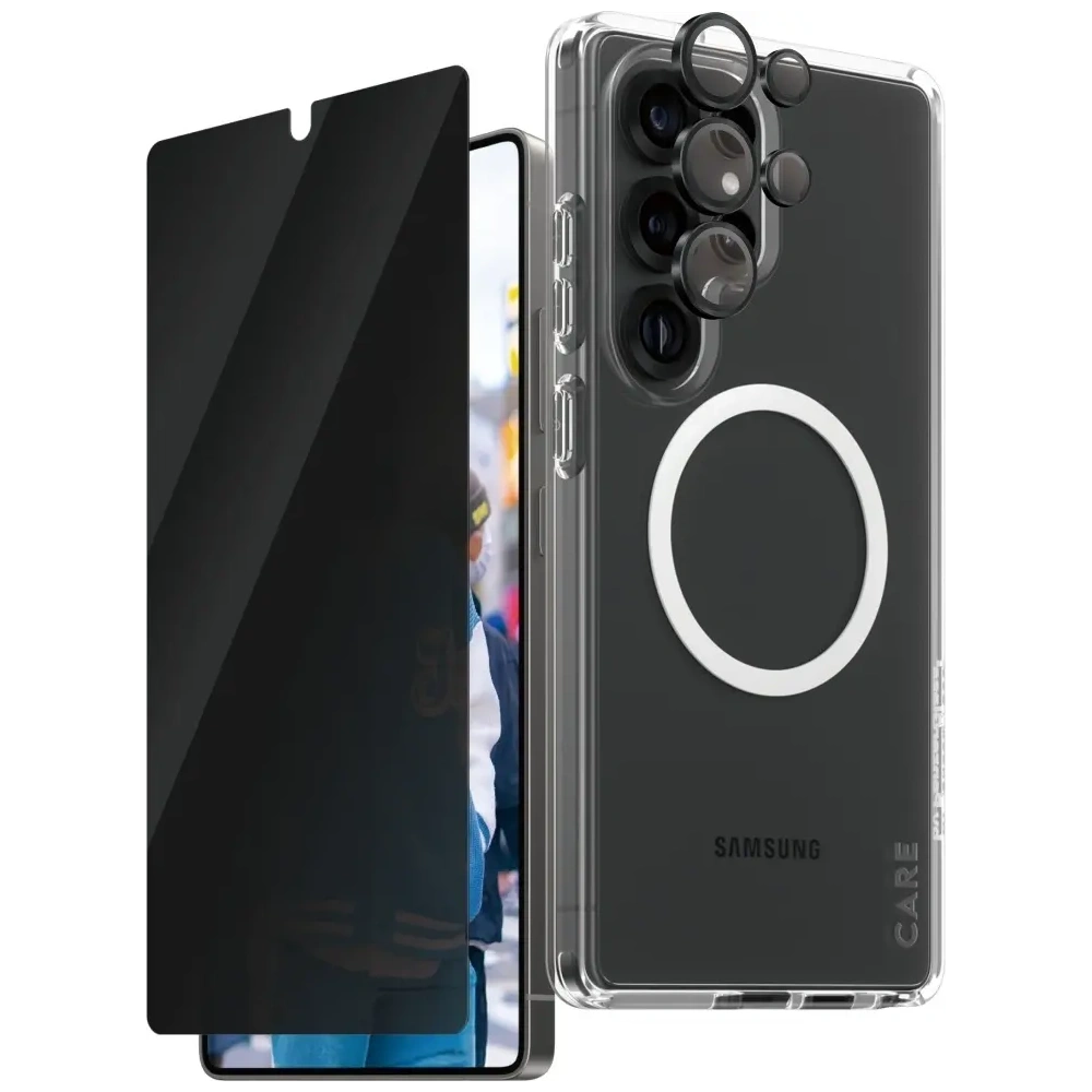Wholesale CARE by PanzerGlass Flagship 3-in-1 case + screen privacy glass + camera glass kit Samsung Galaxy S25 Ultra - PZG834 - {ean13} - Hurt