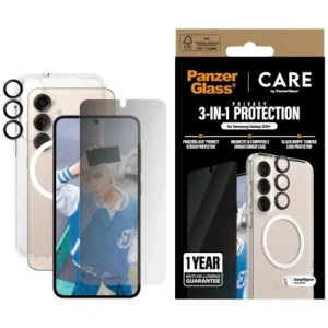 Hurtownia GSM - CARE de PanzerGlass Carcasă 3 în 1 + sticlă de protecție pentru ecran + kit de sticlă pentru cameră Samsung Galaxy S25+ Plus - PZG835 - {ean13} - Hurt