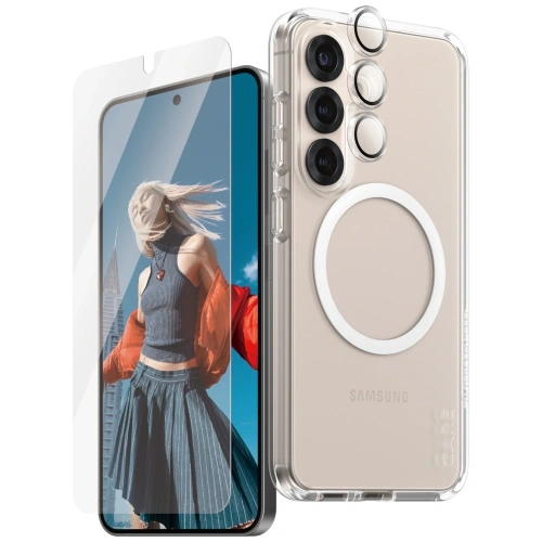 Zestaw ochronny 3w1 etui + szkło na ekran + szkło na aparat CARE by PanzerGlass Flagship Samsung Galaxy S25