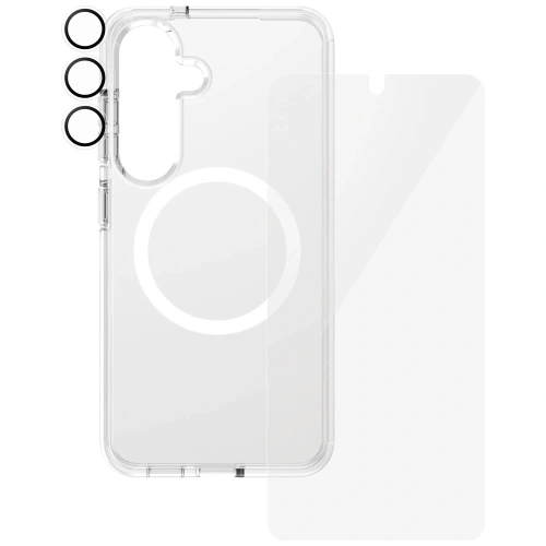 Zestaw ochronny 3w1 etui + szkło na ekran + szkło na aparat CARE by PanzerGlass Flagship Samsung Galaxy S25