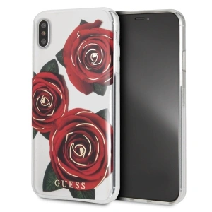 Hurtownia GSM - Guess Apple Case GUHCI65ROSTR iPhone XS Max transparentes Hartschalenetui Flower Desire rote Rosen - GUE463CL - {ean13} - Hurt