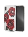 Guess Apple Case GUHCI65ROSTR iPhone XS Max transparentes Hartschalenetui Flower Desire rote Rosen