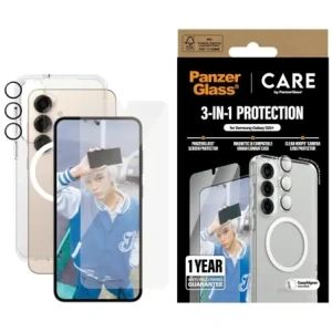 Hurtownia GSM - CARE de PanzerGlass Carcasă flagship 3-in-1 + sticlă de ecran + kit de sticlă pentru cameră Samsung Galaxy S25+ Plus - PZG838 - {ean13} - Hurt