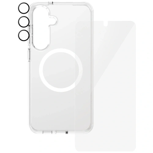 Zestaw ochronny 3w1 etui + szkło na ekran + szkło na aparat CARE by PanzerGlass Flagship Samsung Galaxy S25+ Plus