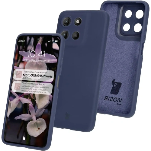 Silikonowe etui Bizon Soft Case do Motorola Moto G15 / G15 Power ciemnoniebieskie