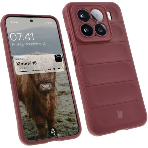 Pancerne etui Bizon Case Tur do Xiaomi 15 ciemnofioletowe