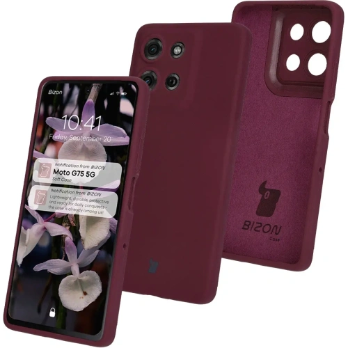 Silikonowe etui Bizon Soft Case do Motorola Moto G75 5G ciemnofioletowe