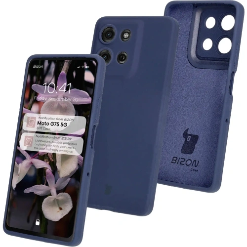 Silikonowe etui Bizon Soft Case do Motorola Moto G75 5G ciemnoniebieskie