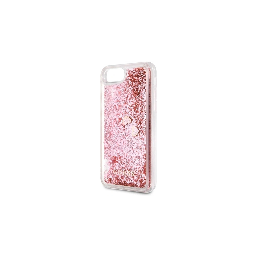 Hurtownia GSM - Etui Guess GUHCI8GLHRERG Apple iPhone SE 2022/SE 2020/8/7 růžové/pink tvrdé pouzdro Liquid Glitter Hearts - GUE466PNK - {ean13} - Hurt