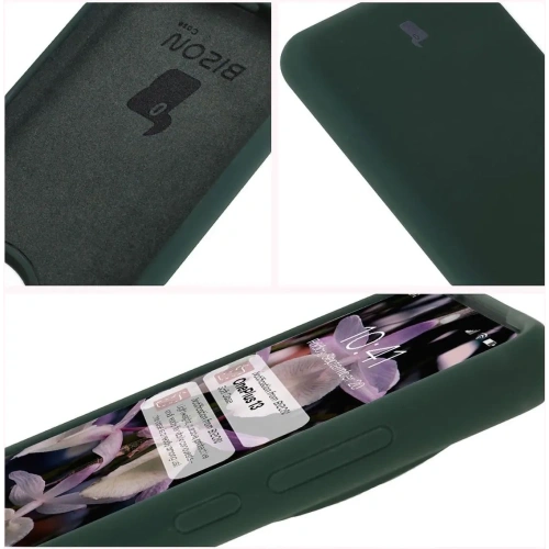 Silikonowe etui Bizon Soft Case do OnePlus 13 ciemnozielone