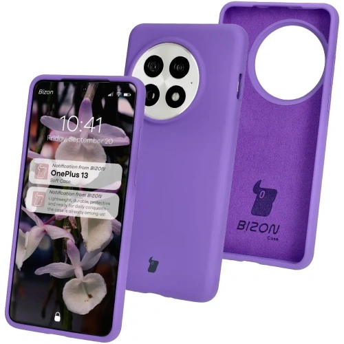 Silikonowe etui Bizon Soft Case do OnePlus 13 fioletowe