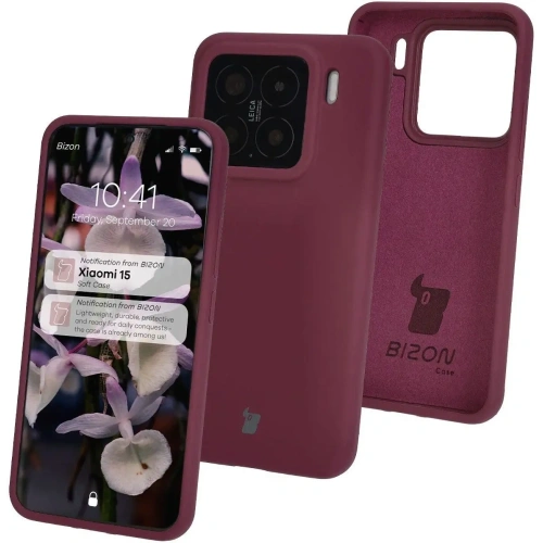 Silikonowe etui Bizon Soft Case do Xiaomi 15 ciemnofioletowe